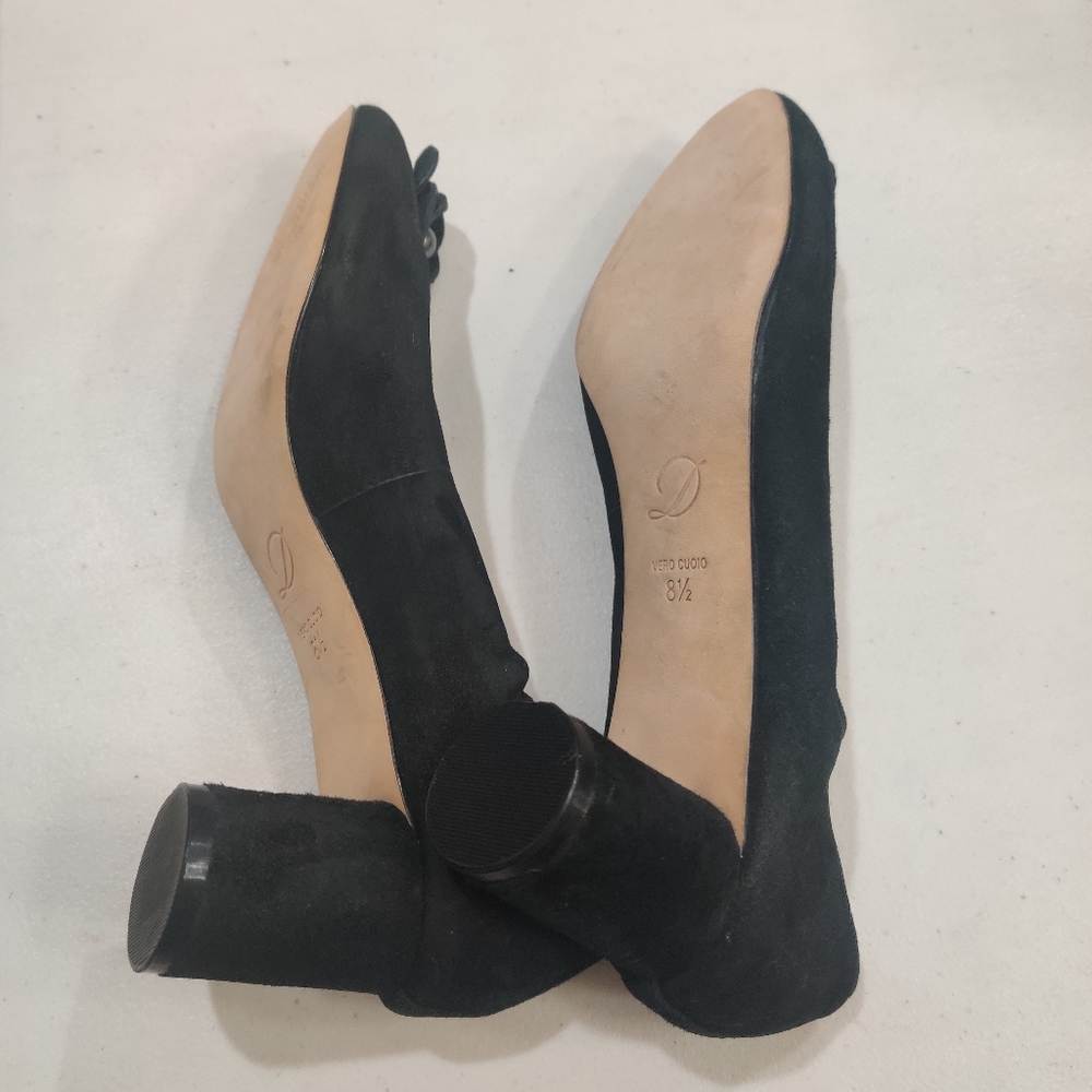 Delman Black Suede Heels NEW - Picture 10 of 16